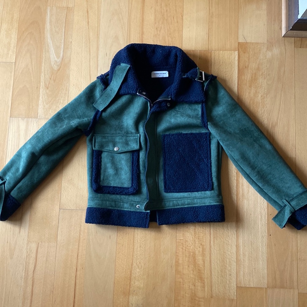Small Olive Suede/Shearling Bomber jacket